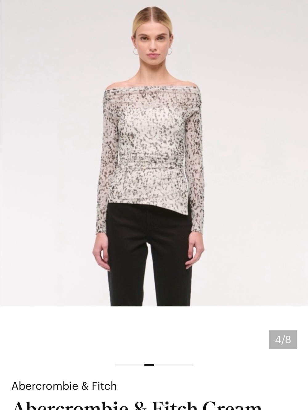 Abercrombie & Fitch Draped Mesh Off the shoulder top